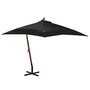 Voir la diapositive 1 : VIDAXL Parasol de jardin suspendu avec mat noir bois de sapin massif