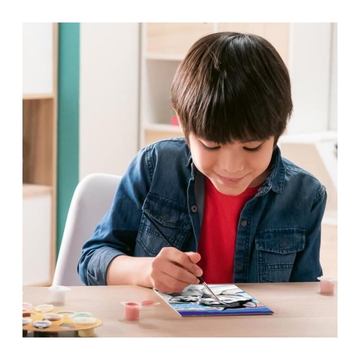 RAVENSBURGER CreArt Kids 18x24cm Doux bisous de Husky, Kit de peinture par numéros Numéro d'Art, Des 7 ans, 25829, Ravensburger