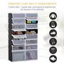 Voir la diapositive 6 : HOMCOM Armoire à chaussures range chaussures L 95 x l 37 x H 160 cm 14 cubes rectangulaires et 2 grands cubes noir et blanc