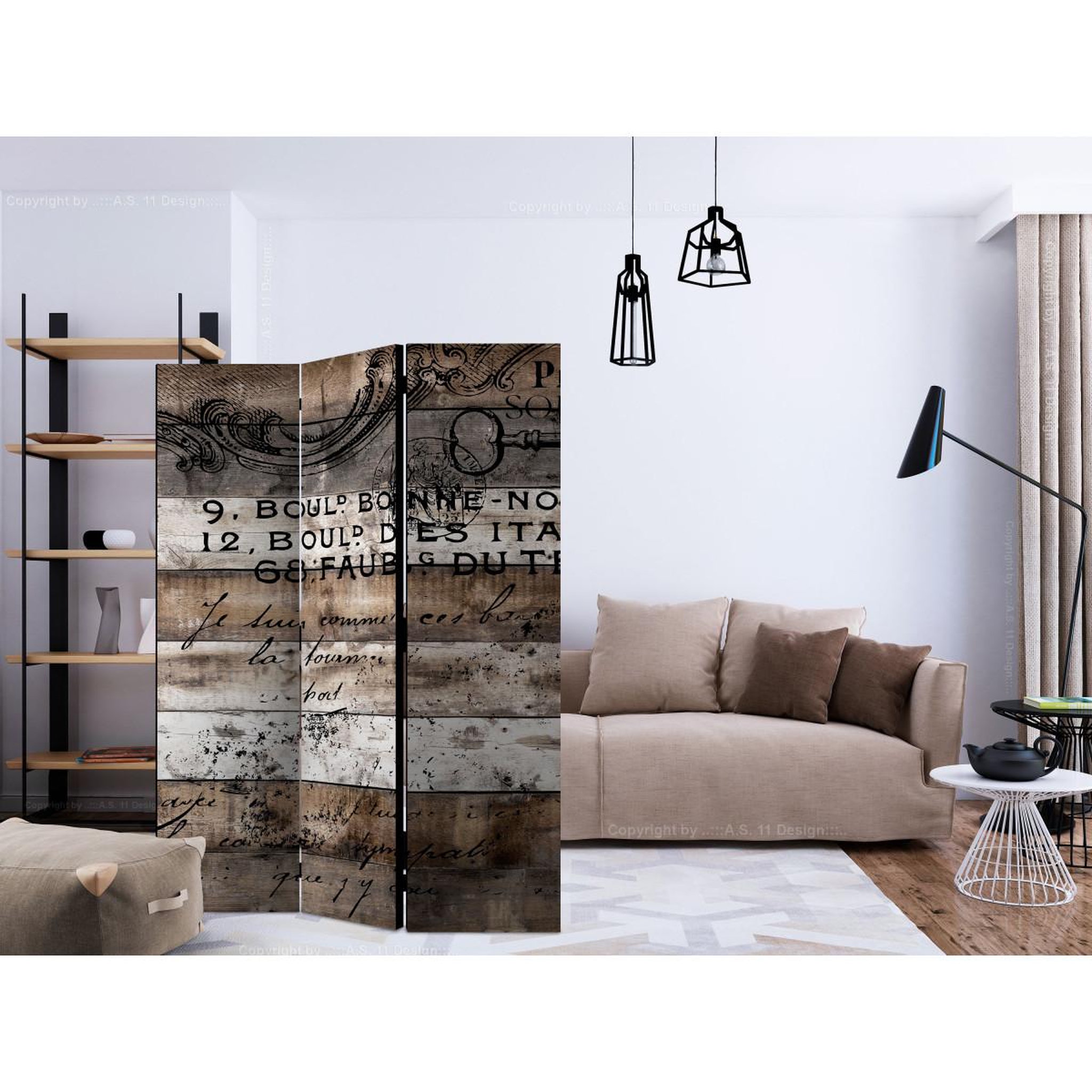 Voir la diapositive 2 : Paris Prix Paravent 3 volets  old vineyard ii  135x172cm