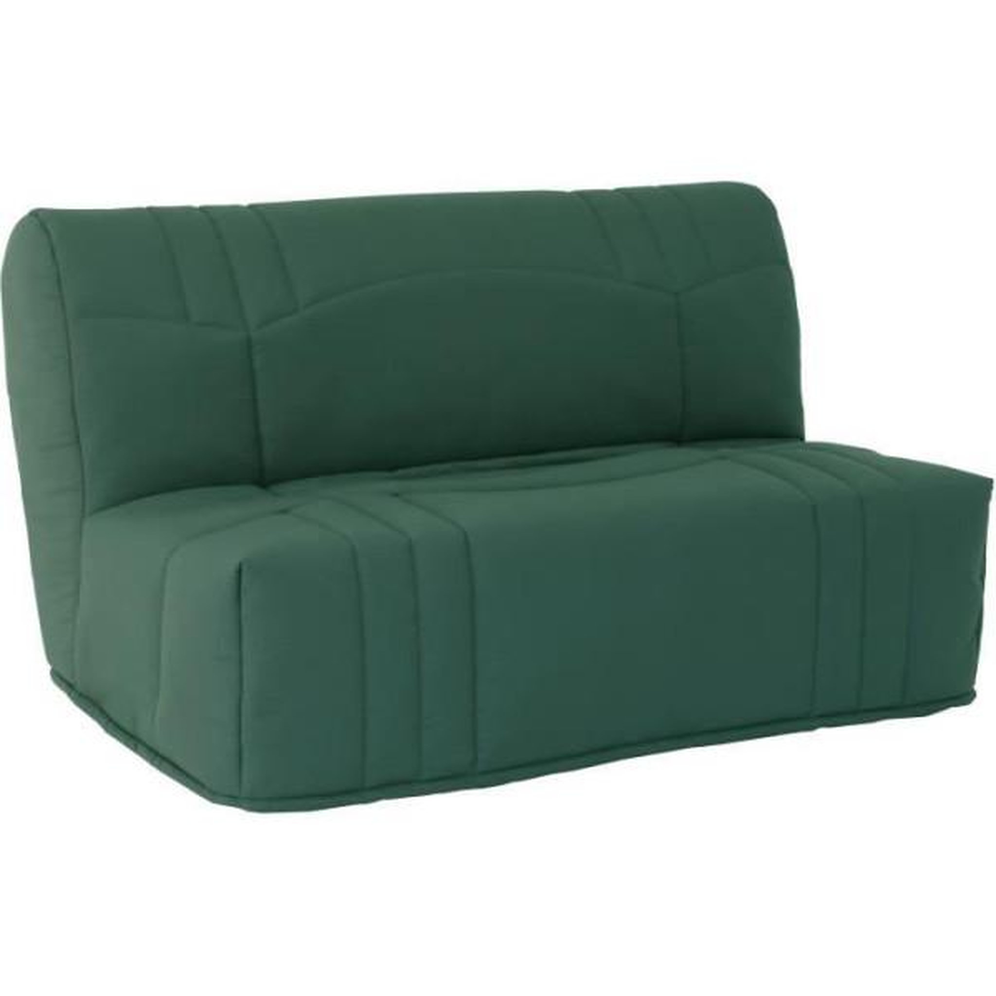 Voir la diapositive 3 : MARKET24 Banquette BZ DREAM - Tissu 100% Coton vert foret - Couchage 140x190 cm - Confort moelleux