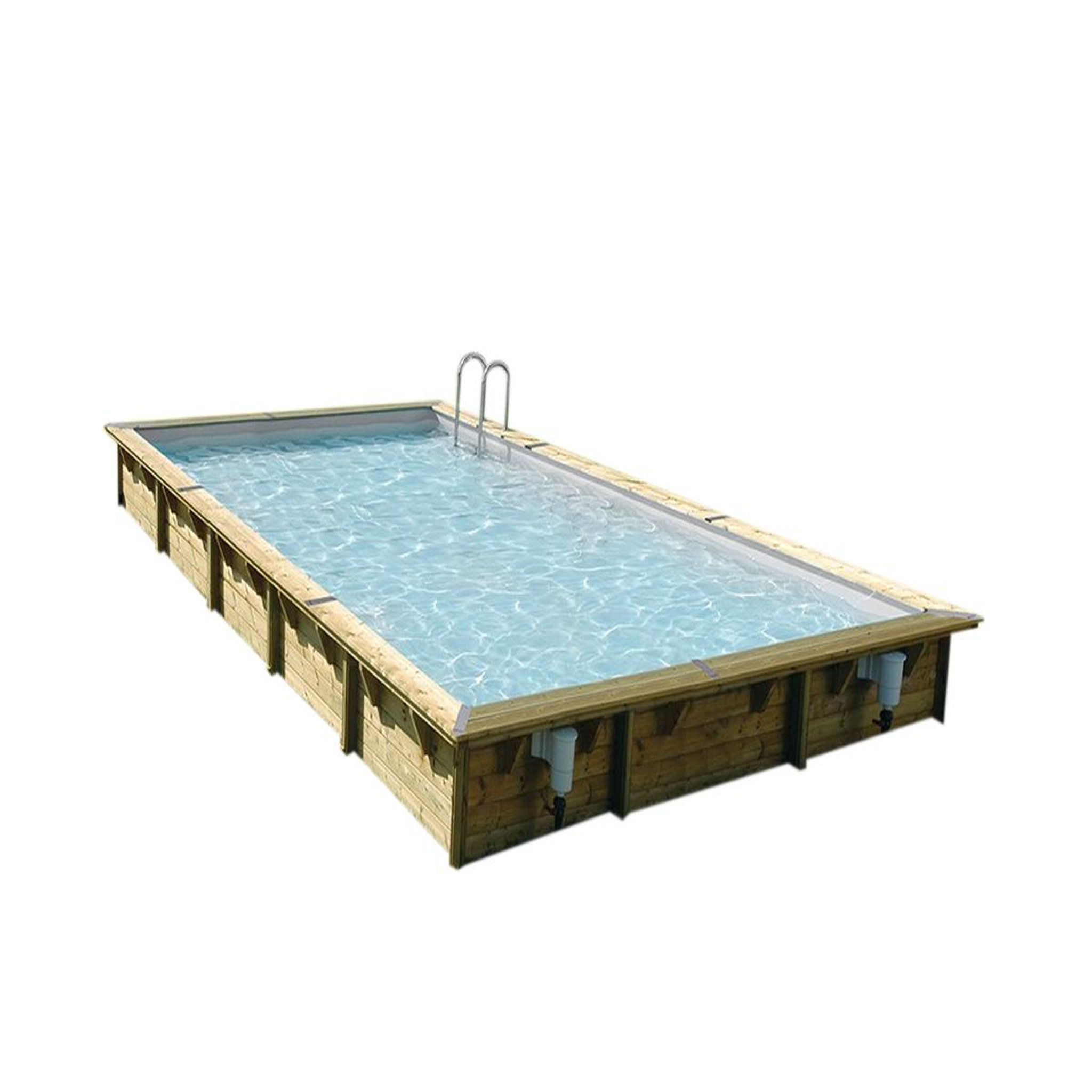 Voir la diapositive 2 : Ubbink Piscine bois Linéa 8,00 x 5,00 x 1,40 m - Liner gris - Ubbink