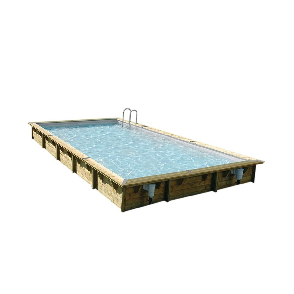 Ubbink Piscine bois Linéa 8,00 x 5,00 x 1,40 m - Liner gris - Ubbink