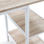Voir la diapositive 4 : VS VENTA-STOCK Bureau Colón Blanc,Table pour PC, 2 Rayons, Style Industriel, 110 cm Longueur