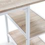 Voir la diapositive 4 : VS VENTA-STOCK Bureau Colón Blanc,Table pour PC, 2 Rayons, Style Industriel, 110 cm Longueur
