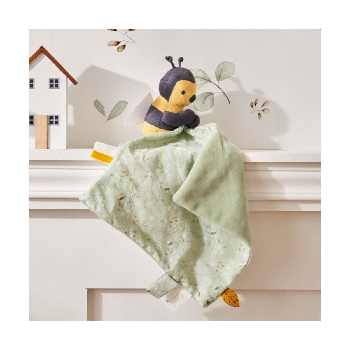 COMBELLE Doudou Abeille voile vert clair