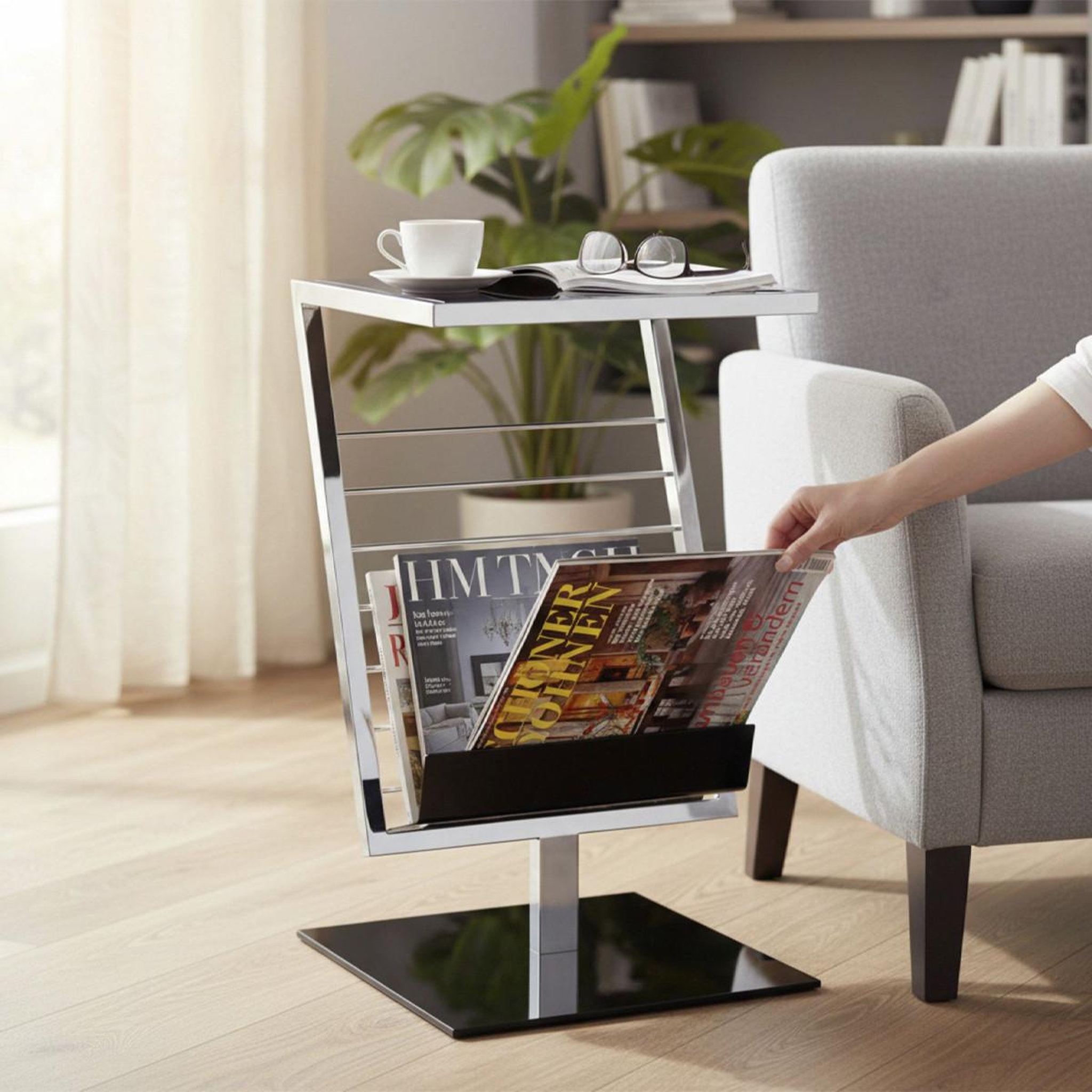 Voir la diapositive 2 : Paris Prix Table d'appoint design  revue  60cm noir