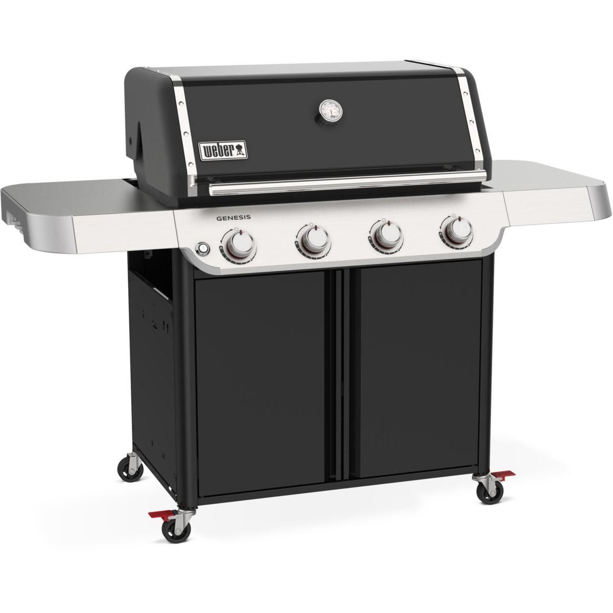 Weber Barbecue gaz Genesis E-415 black 4 brûleurs sur chariot, 86x48 cm