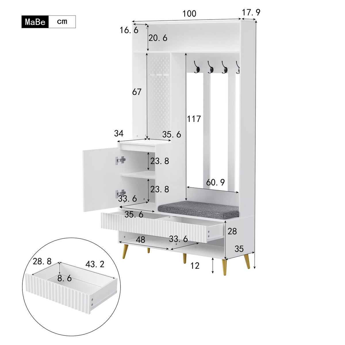 MERAX Meuble d'entrée