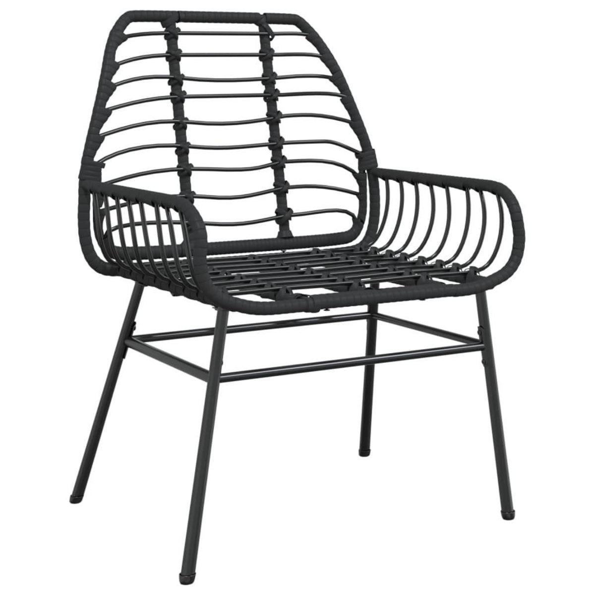VIDAXL Chaises de jardin lot de 2 Noir Resine tressee