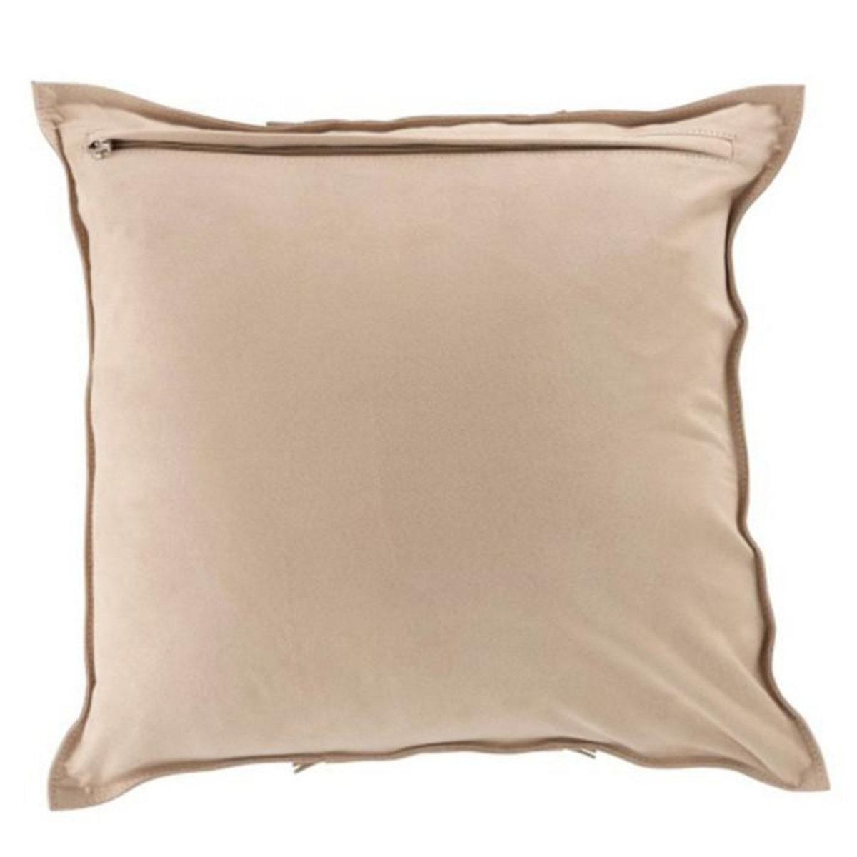 Paris Prix Coussin Déco Carré Cuir  India  45x45cm Gris Clair