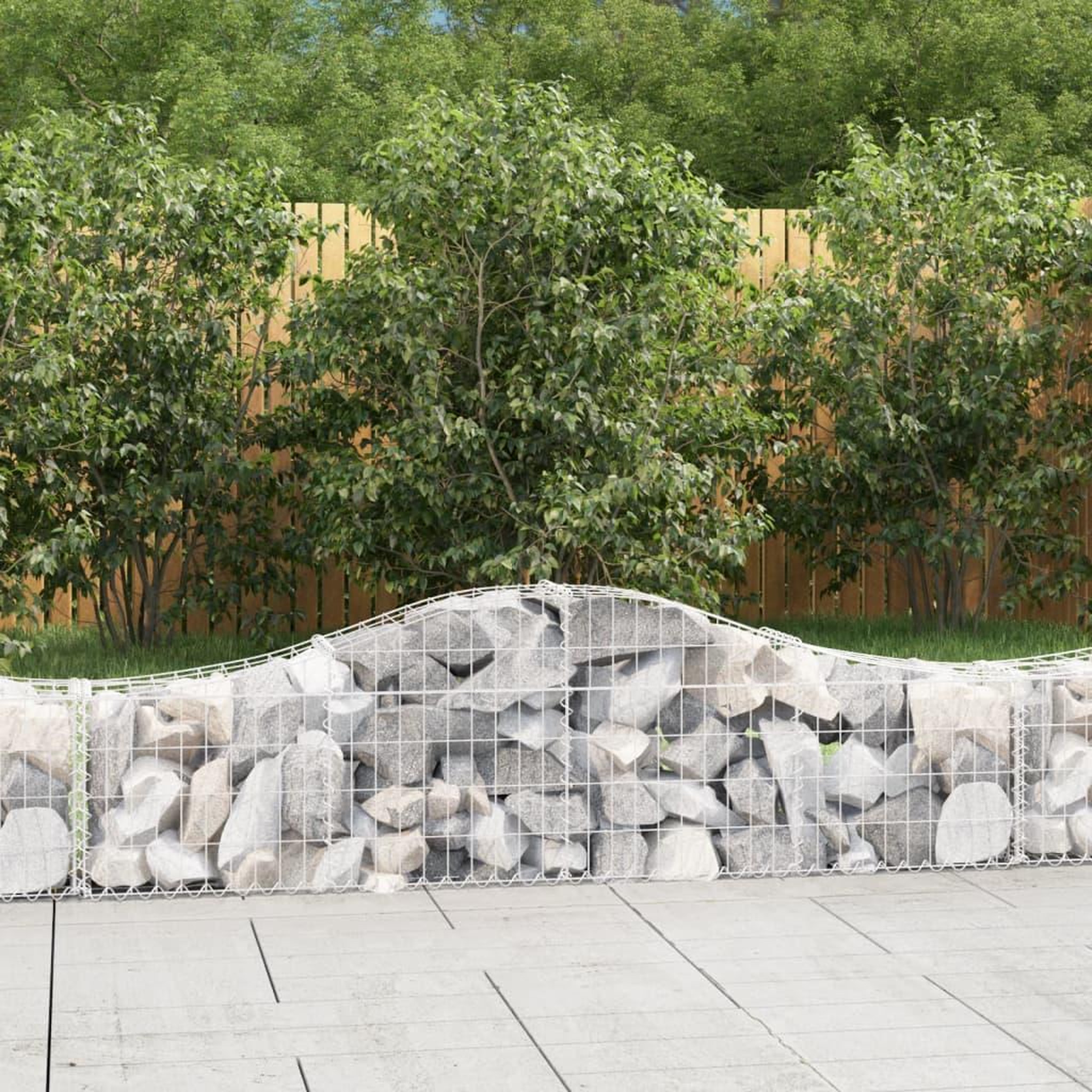 Voir la diapositive 1 : VIDAXL Paniers a gabions arques 2 pcs 200x30x40/60 cm Fer galvanise
