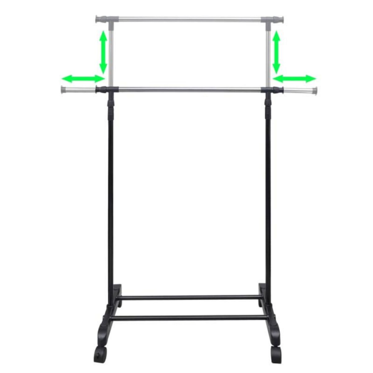 VIDAXL Porte manteaux réglables 2 pcs 1 rail d accrochage