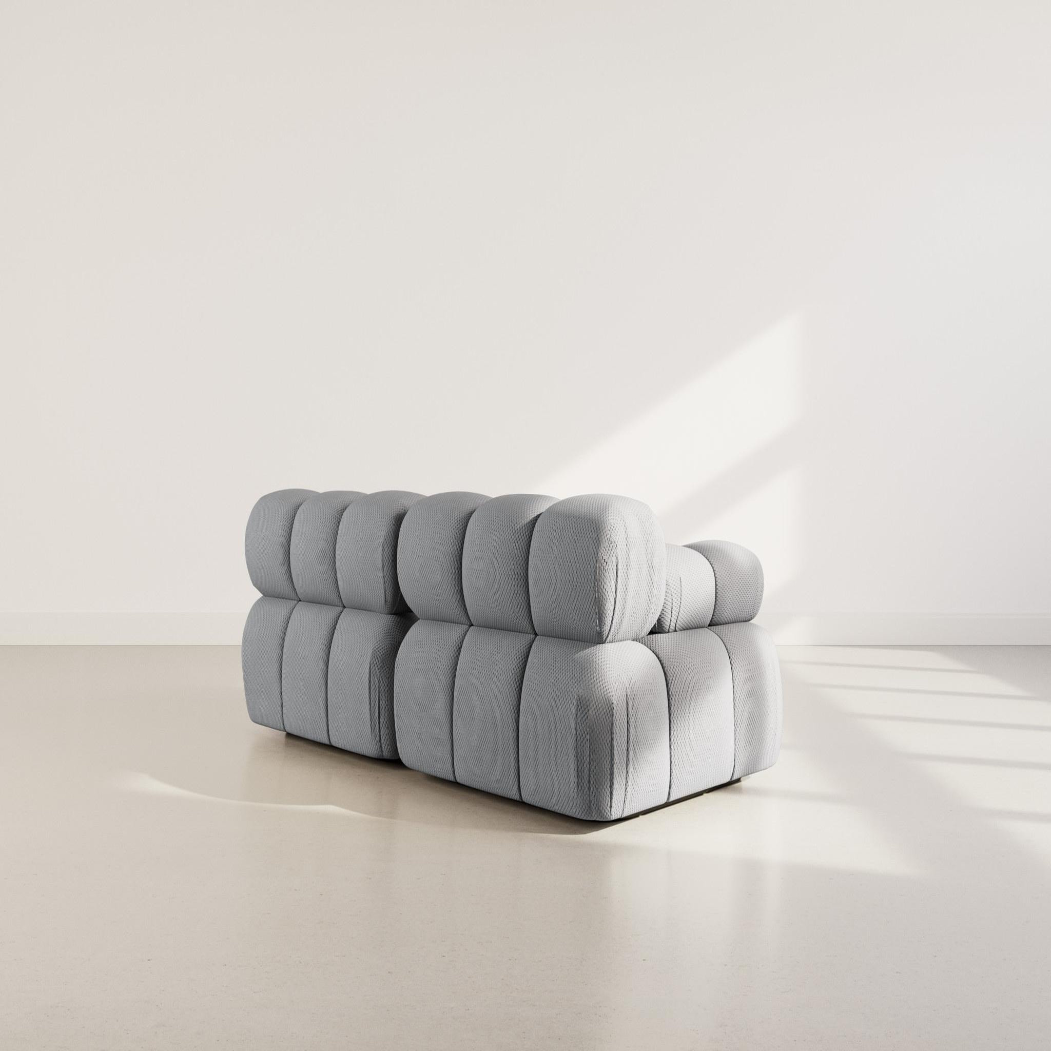 Voir la diapositive 5 : LISA DESIGN Ruby - canapé droit modulable 2 places en velours texturé