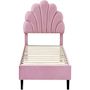 Voir la diapositive 1 : Habitat et Jardin Lit coquillage en velours  Manon  - 90 x 190 cm - Rose