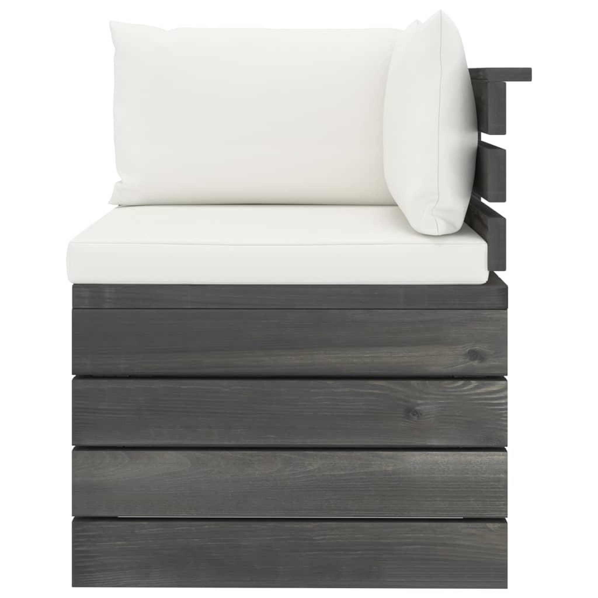 Voir la diapositive 5 : VIDAXL Salon palette de jardin 5 pcs avec coussins Bois de pin massif