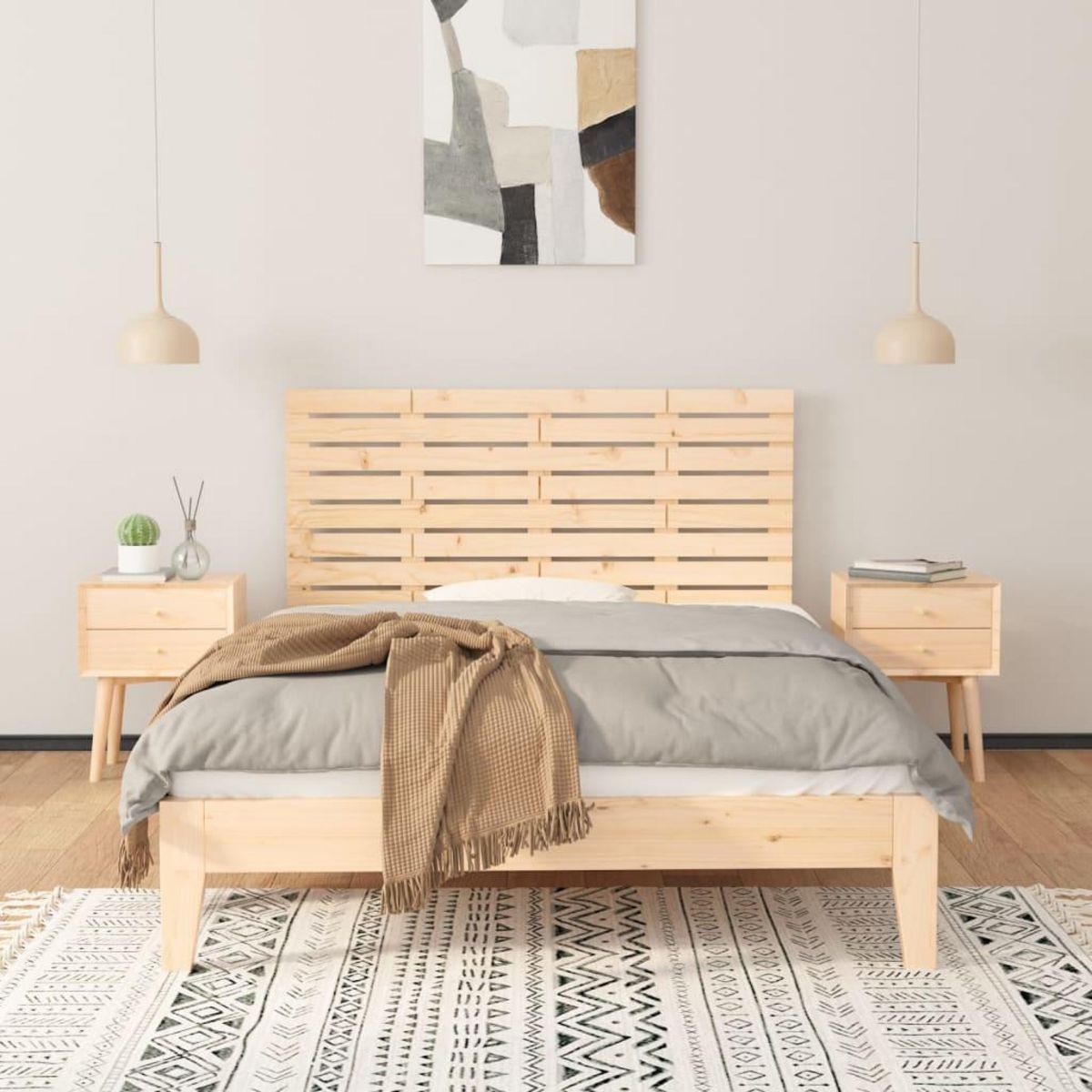 VIDAXL Tete de lit murale 146x3x63 cm Bois massif de pin