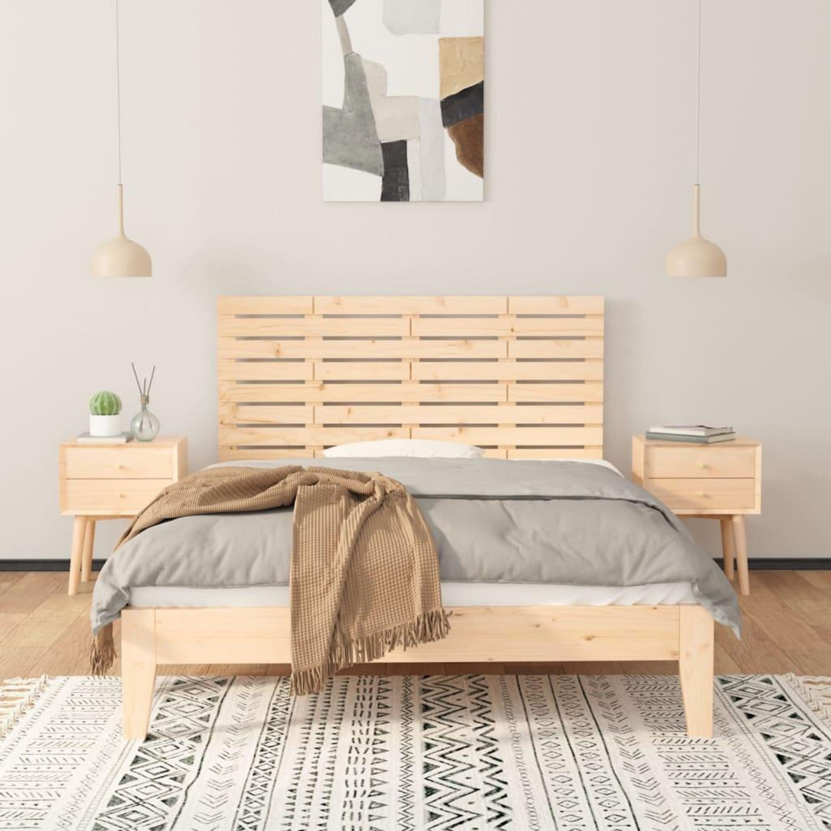 VIDAXL Tete de lit murale 146x3x63 cm Bois massif de pin