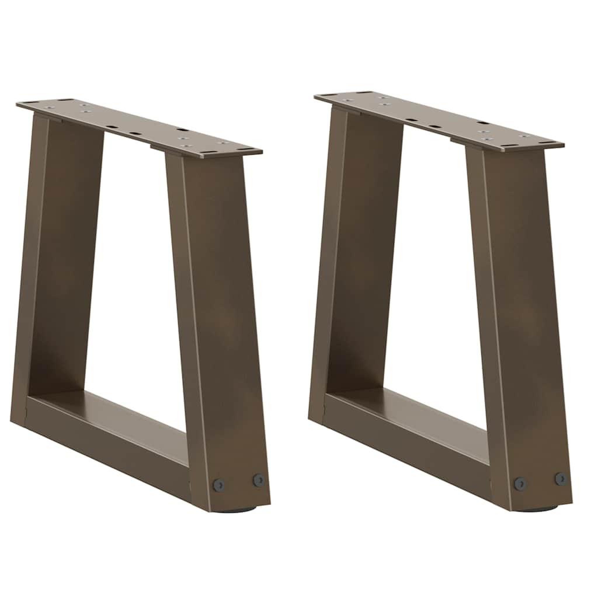 VIDAXL Pieds de table a manger forme V 2 pcs acier naturel acier