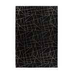 Paris Prix Tapis Géométrique à Poils Longs  Bijou  Noir & Or. Coloris disponibles : Noir