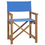 VIDAXL Chaise de metteur en scene Bois de teck solide Bleu