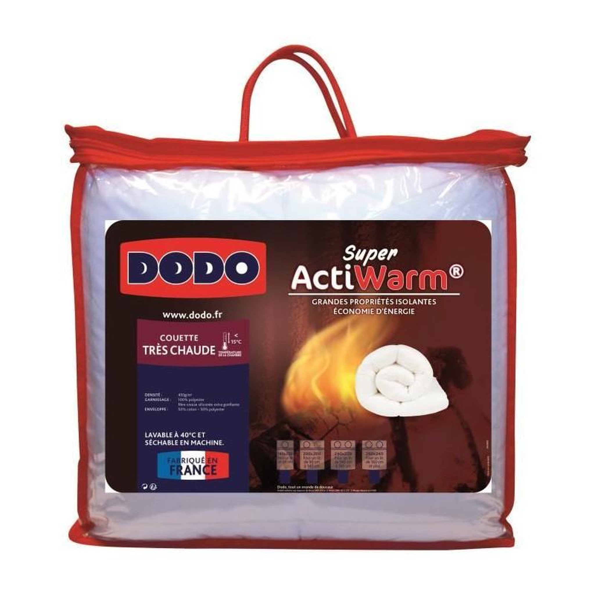 DODO DODO Couette tres chaude 450g/m2 SUPER ACTIWARM 200x200 cm blanc