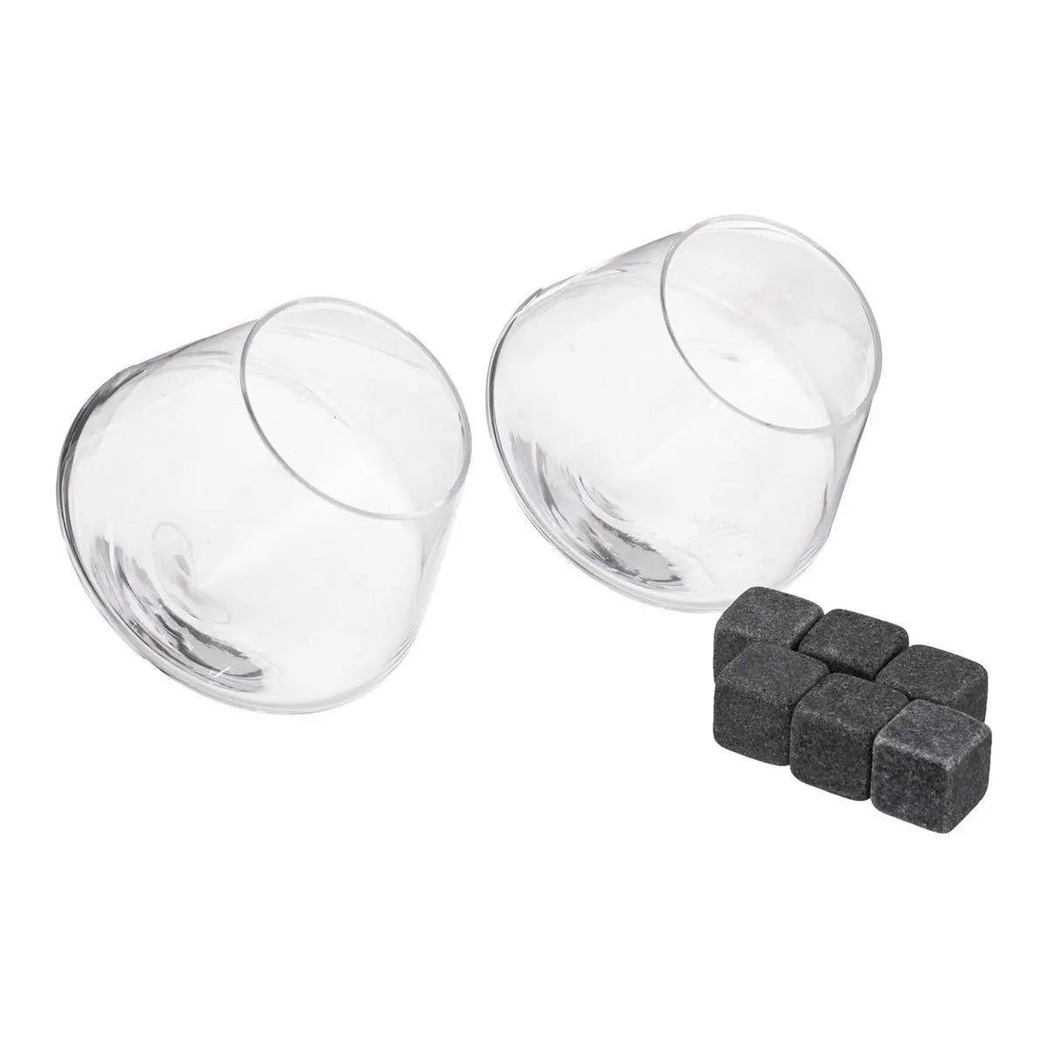 SECRET DE GOURMET Lot de 2 verres à whisky  pierres  30cl transparent