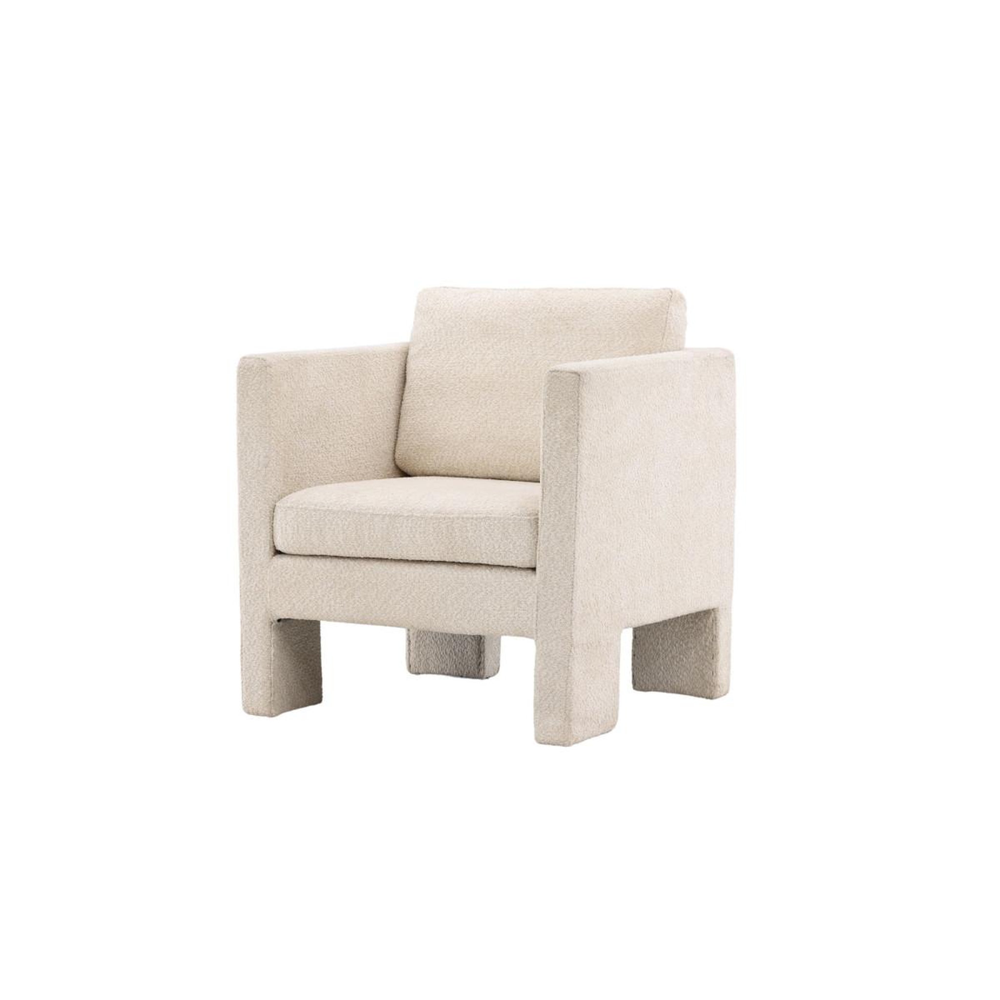 Voir la diapositive 3 : Paris Prix Fauteuil design bouclette  ragusa  87cm blanc