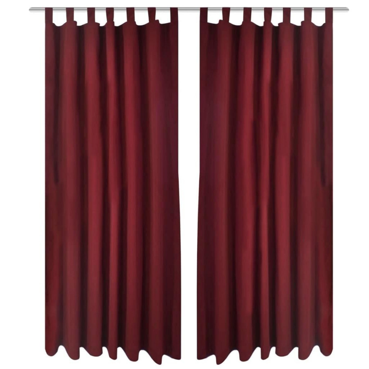 VIDAXL 2 pcs Rideau a Passant Micro Satin Bordeaux 140 x 225 cm