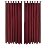 VIDAXL 2 pcs Rideau a Passant Micro Satin Bordeaux 140 x 225 cm