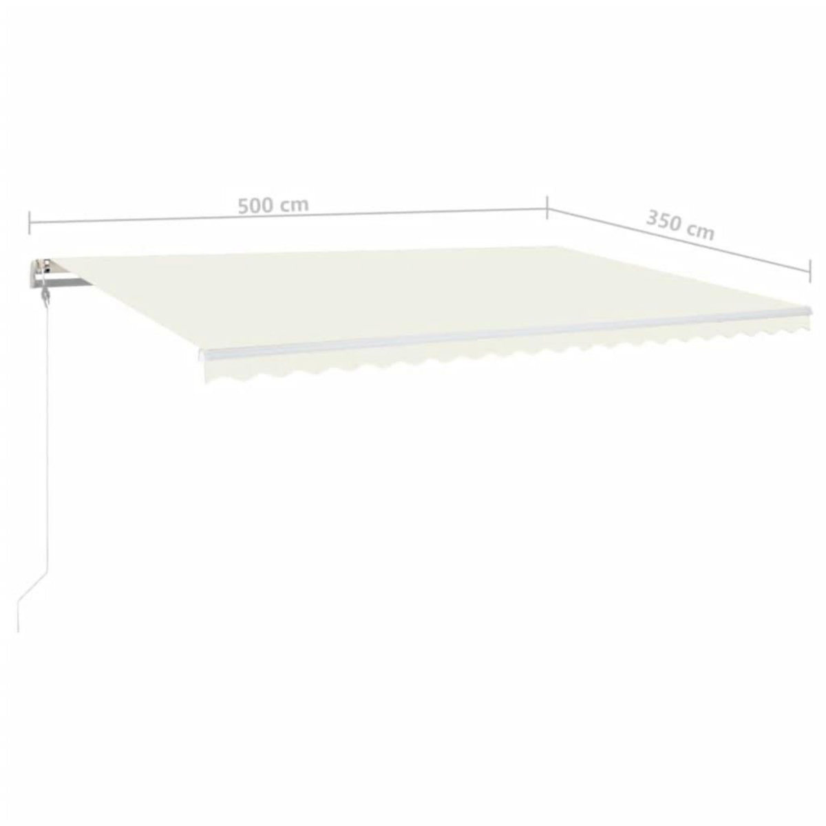 VIDAXL Auvent automatique avec capteur de vent et LED 500x350 cm Creme