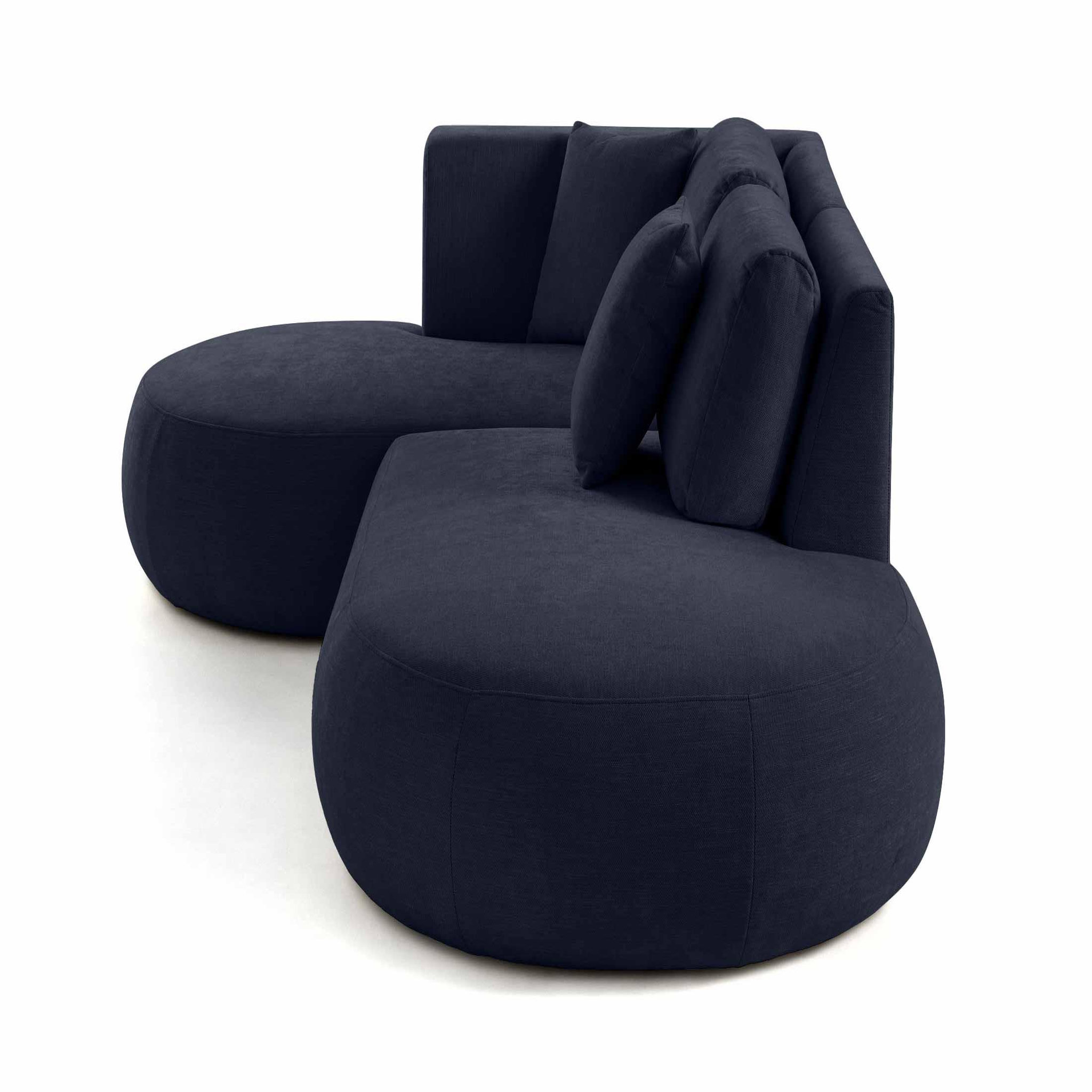 Voir la diapositive 5 : LISA DESIGN Santorini - canapé modulable d'angle gauche + pouf - 4 places - en tissu texturé