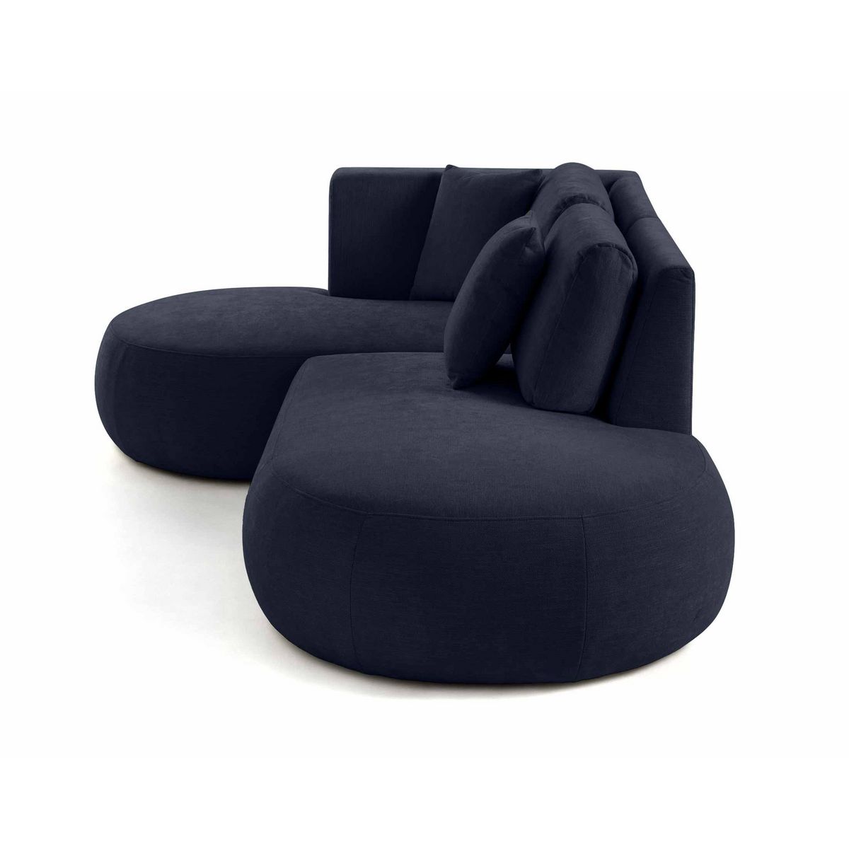 LISA DESIGN Santorini - canapé modulable d'angle gauche + pouf - 4 places - en tissu texturé