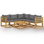 Voir la diapositive 2 : VIDAXL Salon de jardin 6 pcs avec coussin Bois d'acacia solide