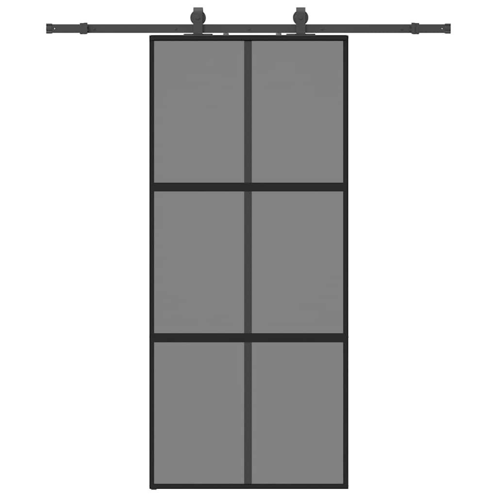 Voir la diapositive 2 : VIDAXL Porte coulissante avec kit de quincaillerie noir 90x205 cm