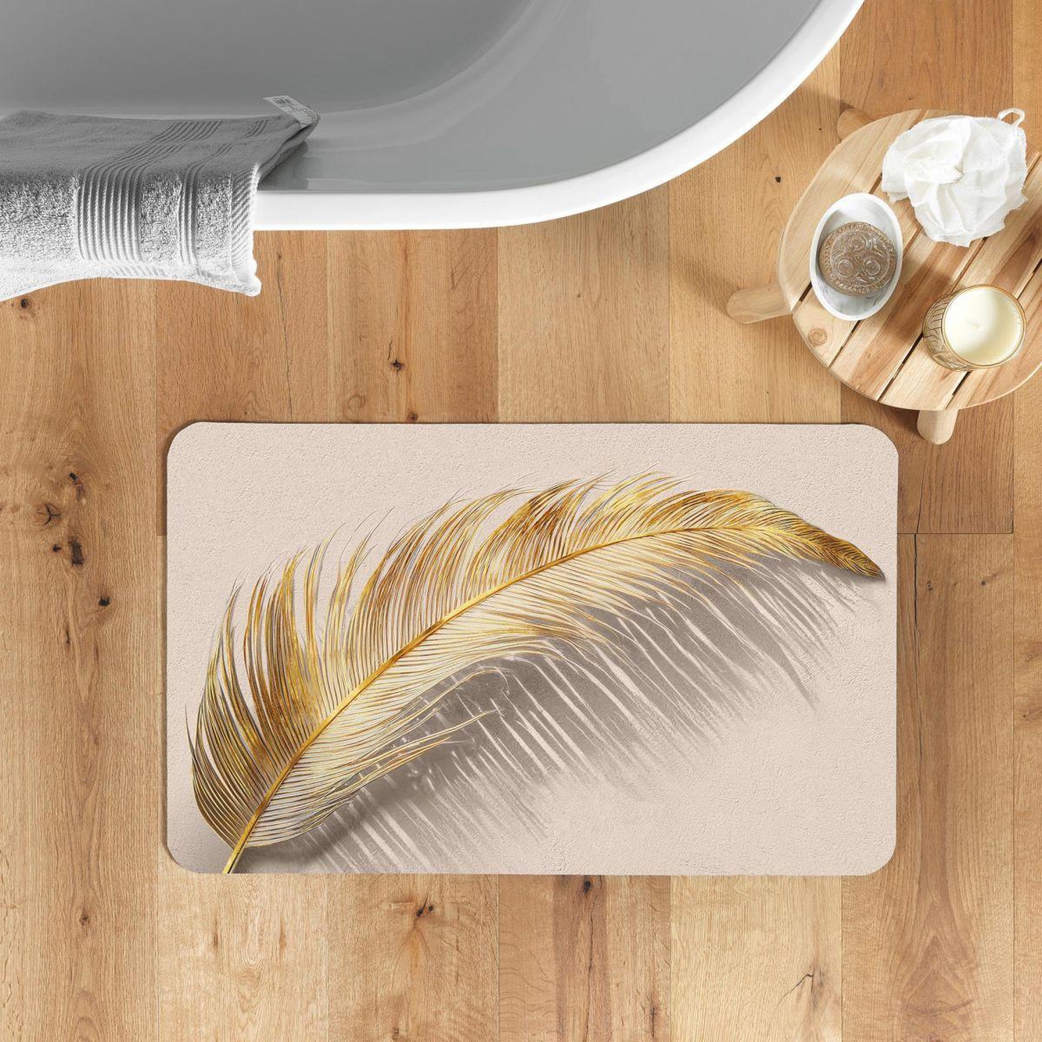 Voir la diapositive 4 : Douceur d'Intérieur Tapis de bain ultra-absorbant  angelica  50x80cm naturel
