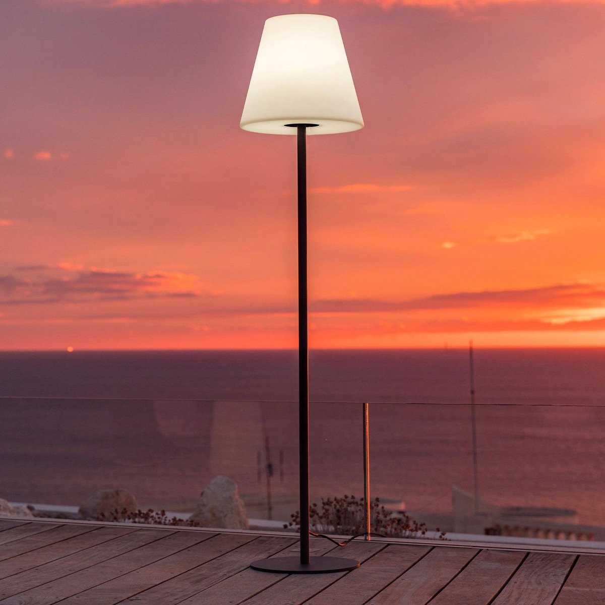 Lumisky Lampadaire ext filaire STANDY Blanc Polyéthylène H150CM