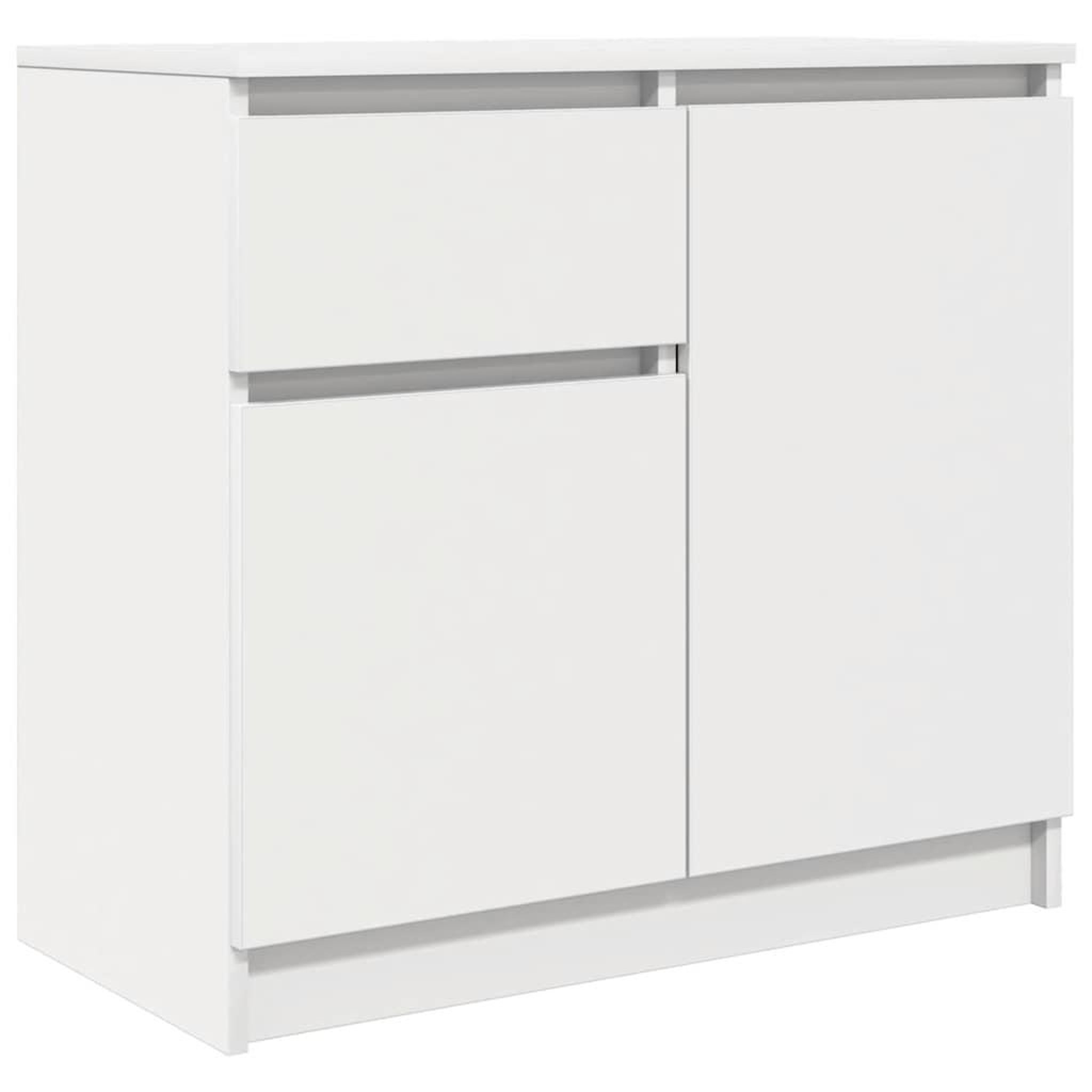 Voir la diapositive 2 : VIDAXL Buffet avec tiroir blanc 71x35x65 cm bois d'ingenierie