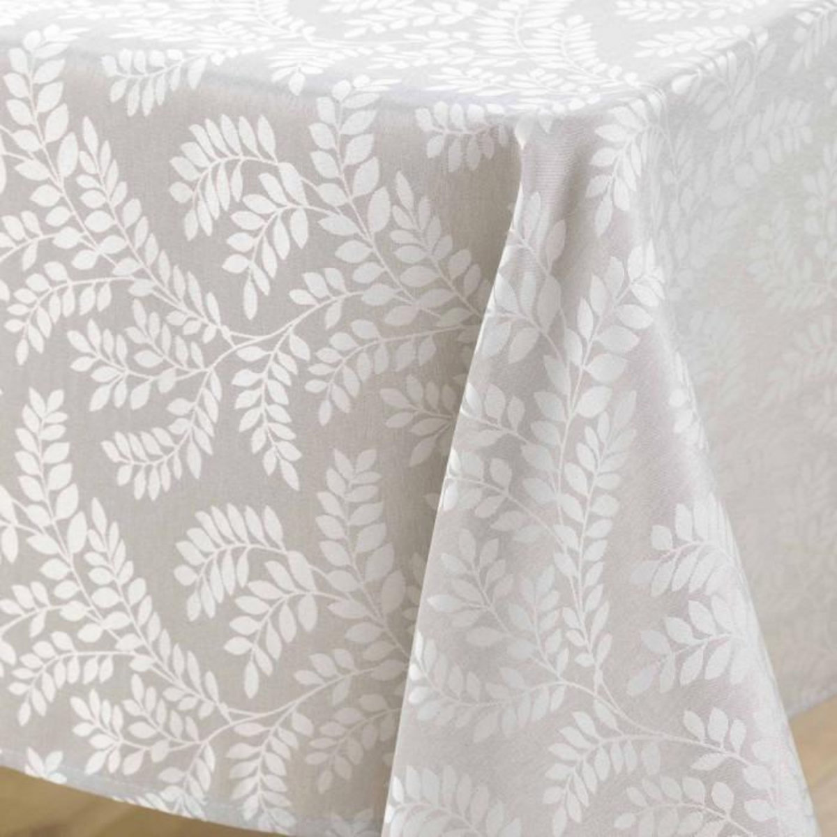 Paris Prix Nappe Jacquard Imprimé  Doriane  140x240cm Taupe