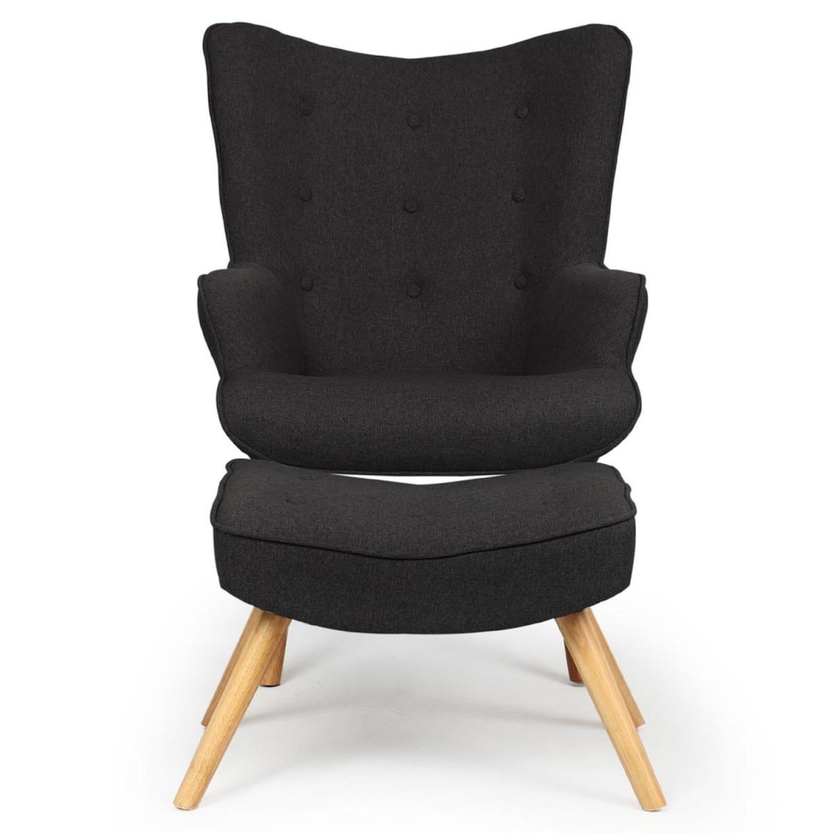 Paris Prix Fauteuil & Pouf Scandinave  Orle  98cm Noir