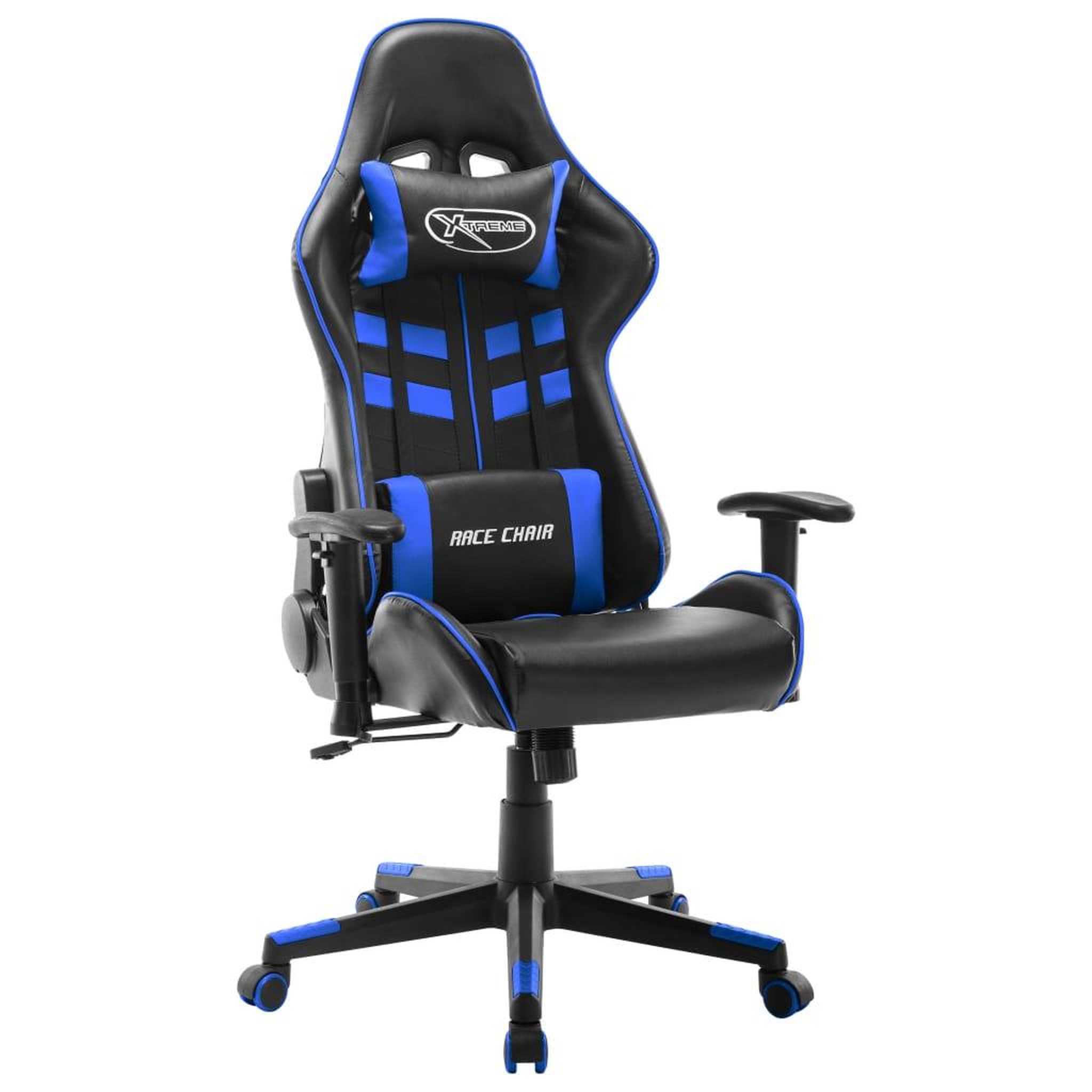 VIDAXL Chaise de jeu Noir et bleu Cuir artificiel