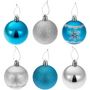 Voir la diapositive 2 : tectake Lot de 64 boules de Noël argentées/bleues 64 boules de Noël argentées et bleues argentées/bleues