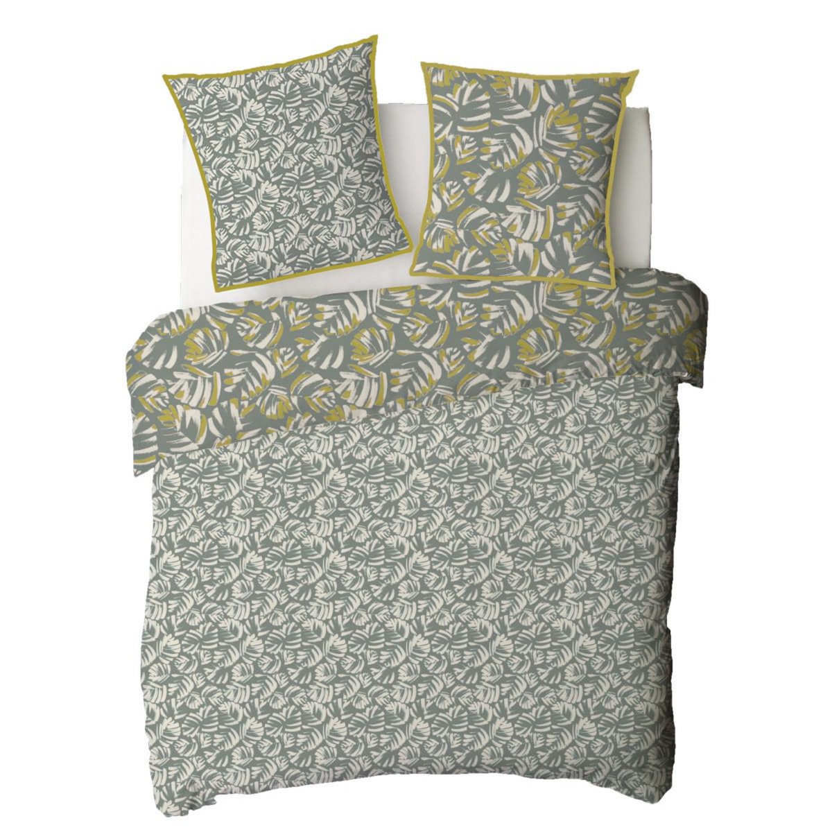 FUTURE HOME Parure de lit 2 personnes végétal réversible