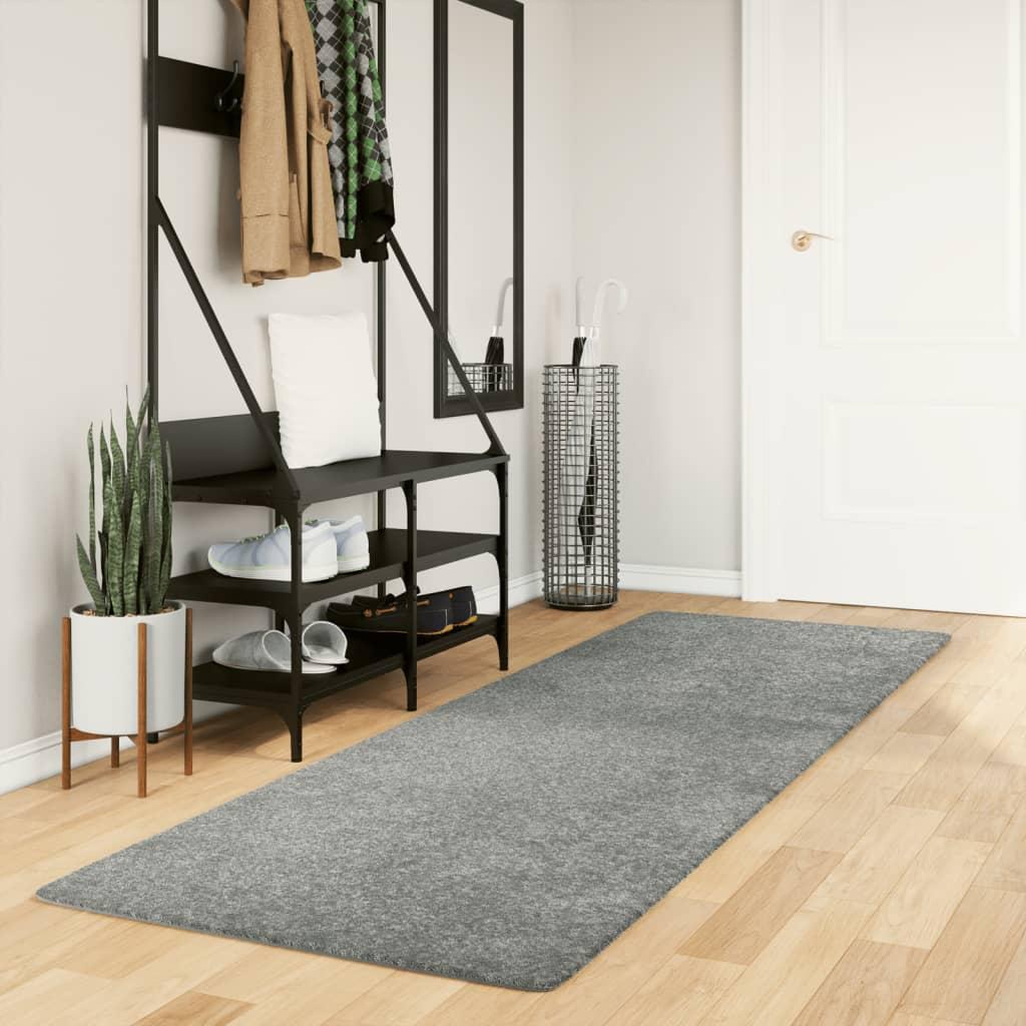 VIDAXL Tapis shaggy PAMPLONA poils longs moderne vert 80x250 cm
