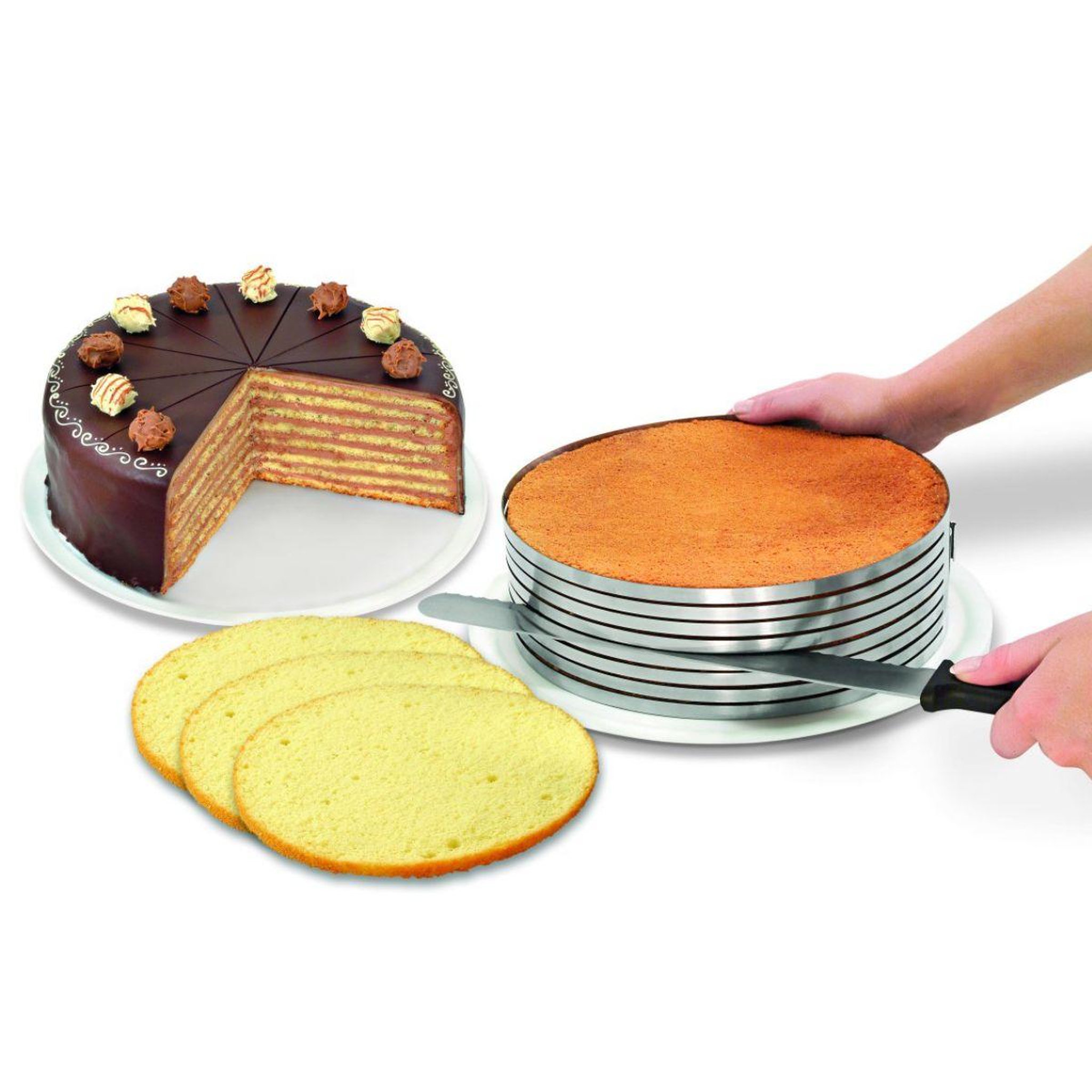 Voir la diapositive 4 : ZENKER Ensemble de 2 ustensiles de pâtisserie pour layer cakes zenker