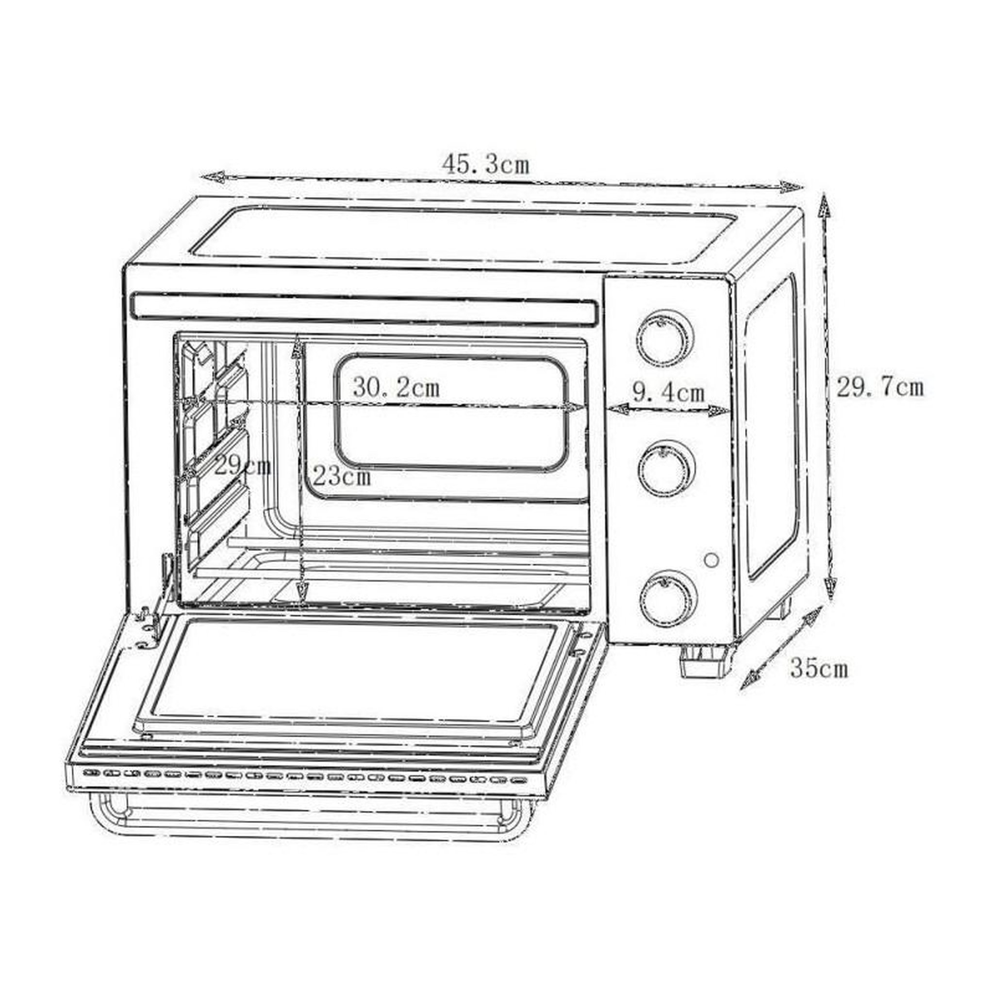 Voir la diapositive 4 : CONTINENTAL EDISON CONTINENTAL EDISON CEMF22B - Minifour electrique 22L noir - 1300W - Rotissoire, Convection naturelle