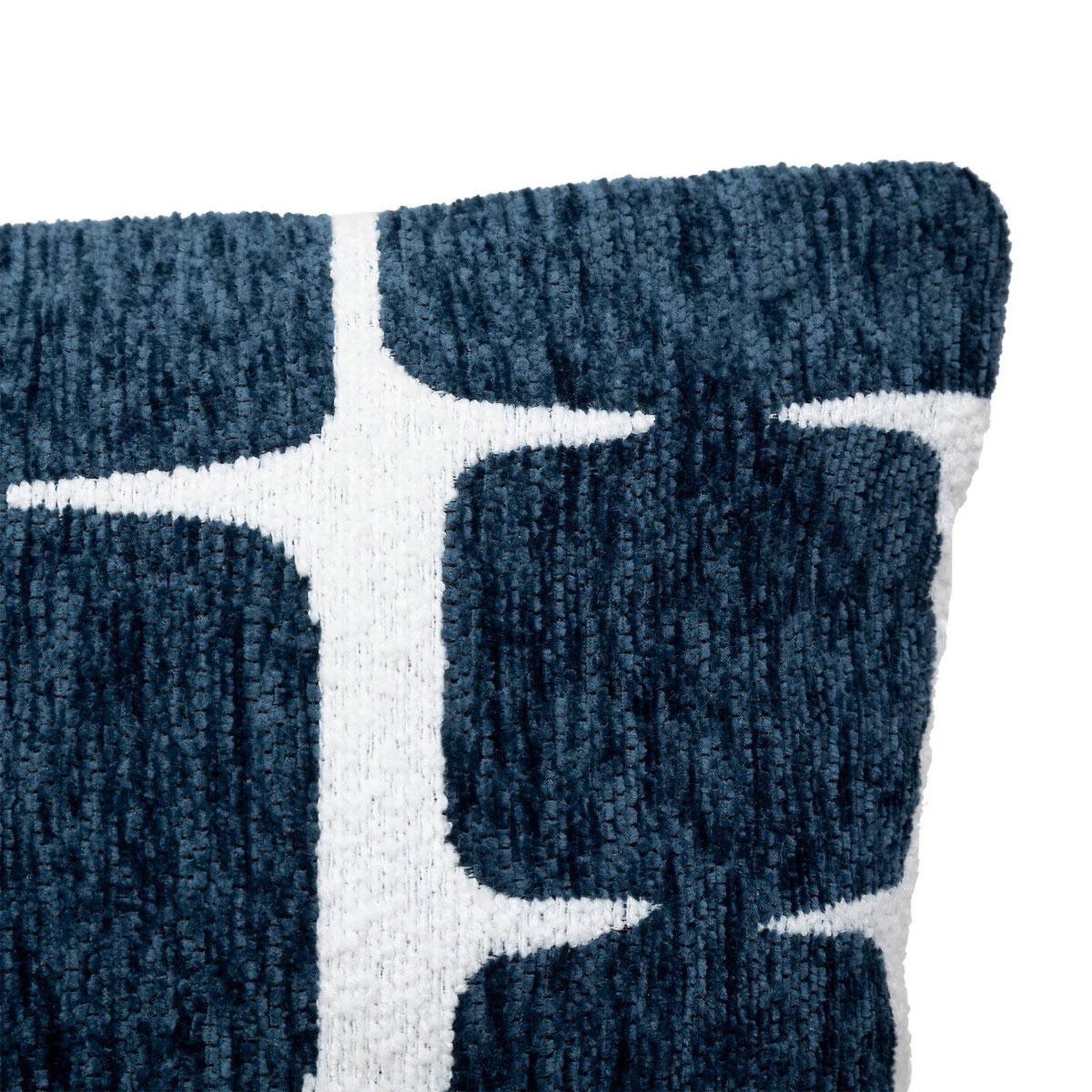 Voir la diapositive 2 : ATMOSPHERA Housse de coussin chenille  jeni  30x50cm bleu égéen