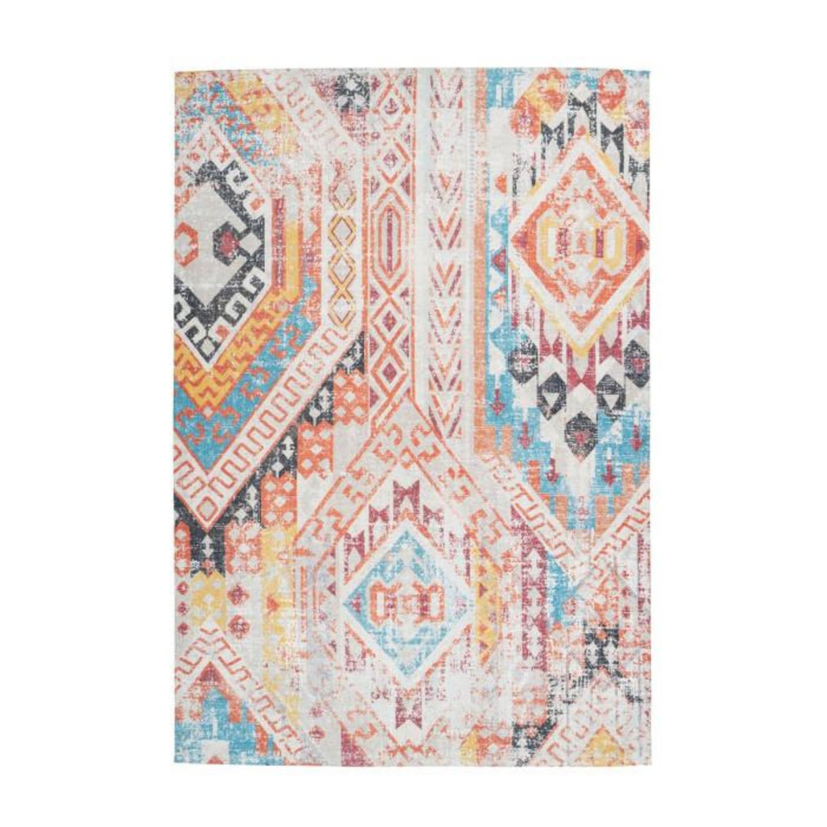 Paris Prix Tapis Ethnique à Poils Courts  Indiana II  Orange