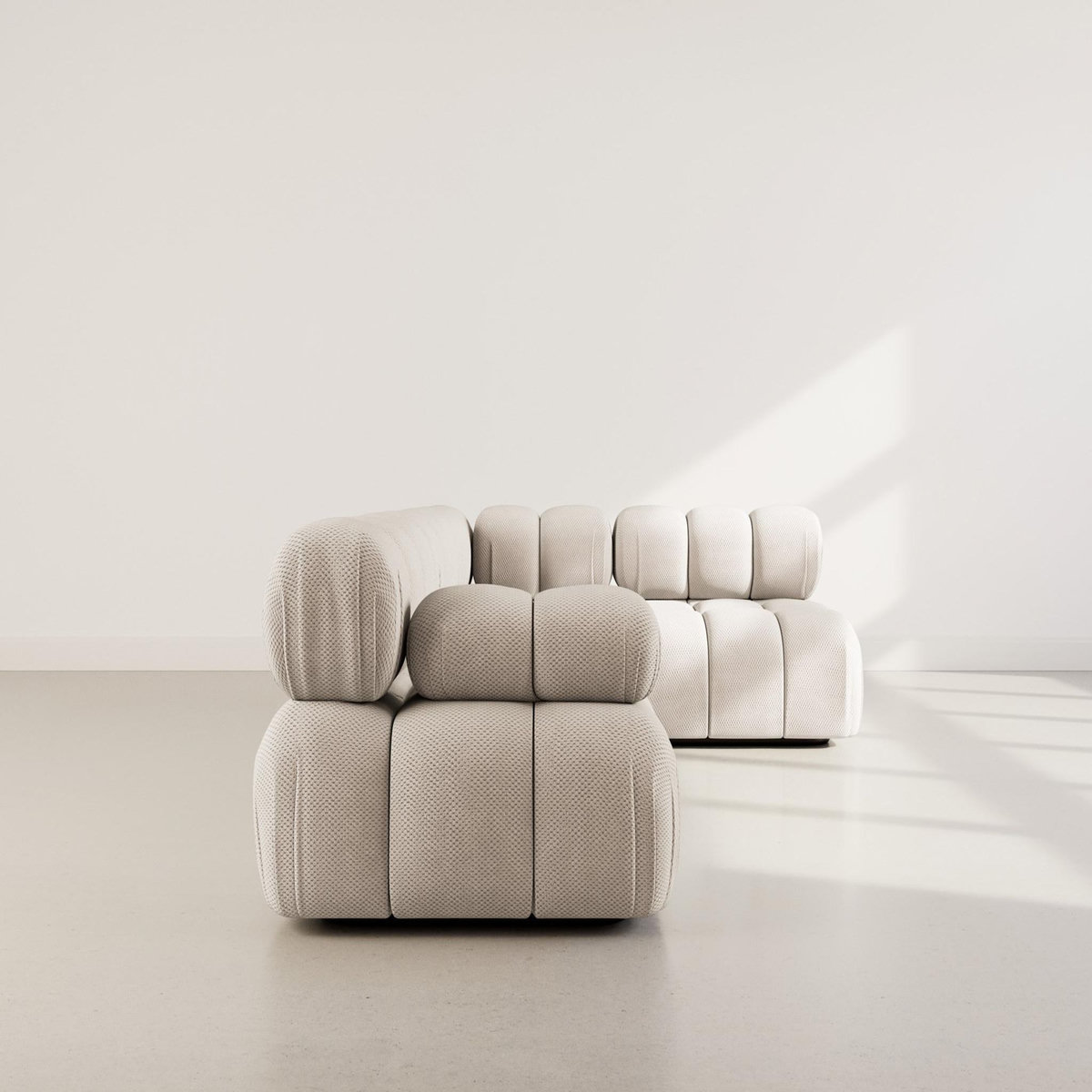 LISA DESIGN Ruby - canapé modulable d'angle droit 5 places en velours texturé