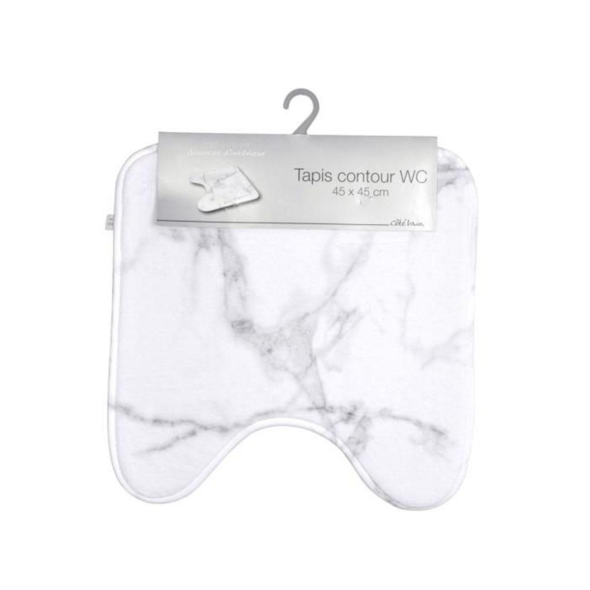 Paris Prix Tapis Contour WC  Effet Marbre  45x45cm Blanc